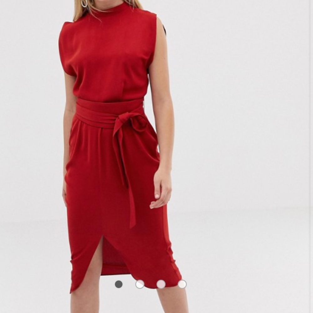 NWT‼️ ASOS Dress split sleeve midi dress with belt